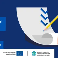 Kobieta zastanawia się nad wypełnieniem wniosku do programu Mój Prąd 6.0. Obok niej symbol listy zadań i ołówek.