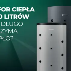 Bufor ciepła 1000l na ile wystarczy? Dwa cylindryczne zasobniki Kamen, jeden jasnoszary, drugi ciemnoszary, stoją obok siebie.