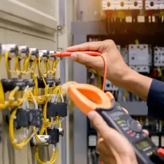 Elektryk sprawdza instalację. Sprawdź nasze atrakcyjne usługi elektryczne cennik.