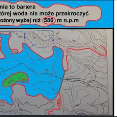 Mapa przedstawia teren na którym zostanie wybudowana elektrownia wodna - szczegóły i zmiany w krajobrazie