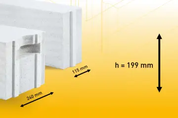 Bloki z betonu komórkowego. Poznaj wymiary suporex: 240 mm, 115 mm i wysokość 199 mm.